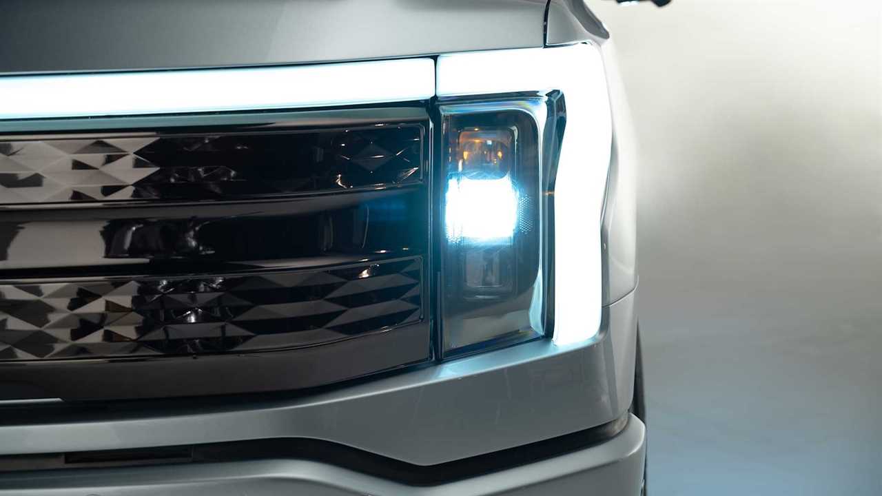 2022 Ford F-150 Lightning headlight detail