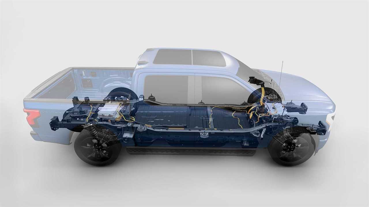 2022 Ford F-150 Lightning electric pickup truck cutaway