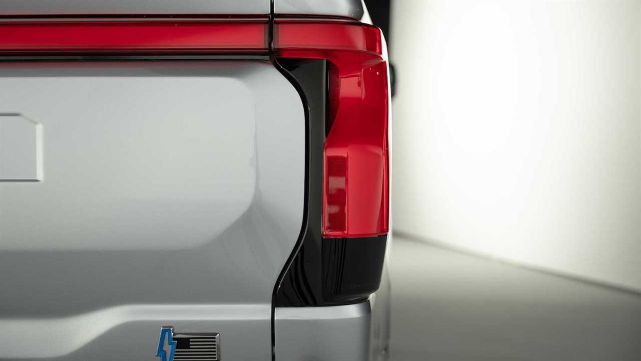 2022 Ford F-150 Lightning taillight up close